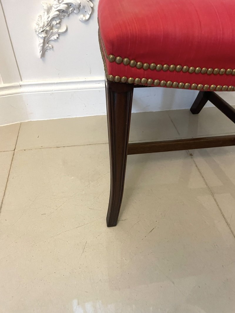 Outstanding Quality Set of 4 Antique Victorian Carved Mahogany Dining Chairs - Image 6